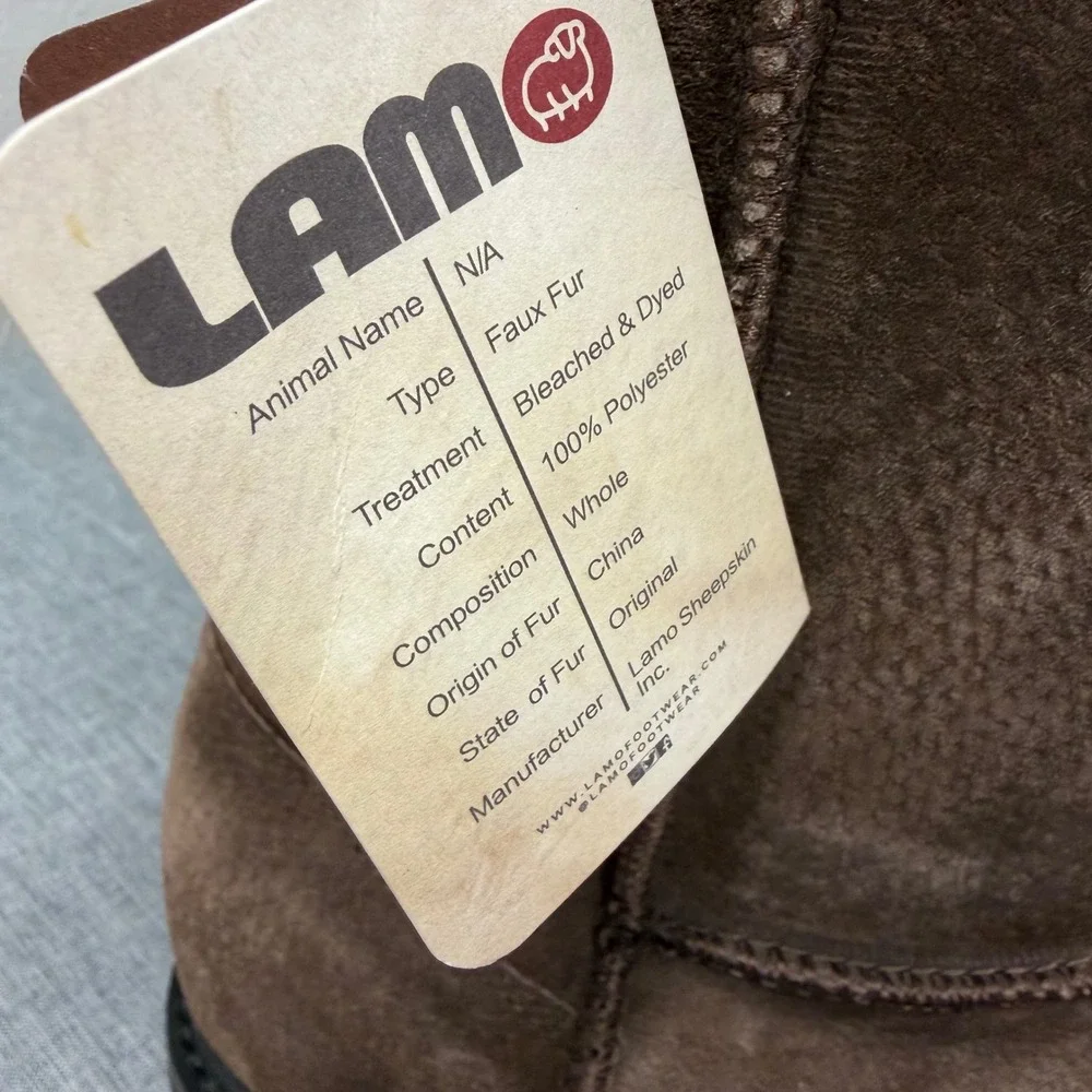 Lamo Boots Mens Size 12 Brown Suede Faux Fur Lined Rugged Lug Sole LF00000002